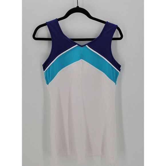 Vintage Prince Womens Tennis Dress Mini V Neck Line Sleeveless Blue White Size M - Picture 4 of 7